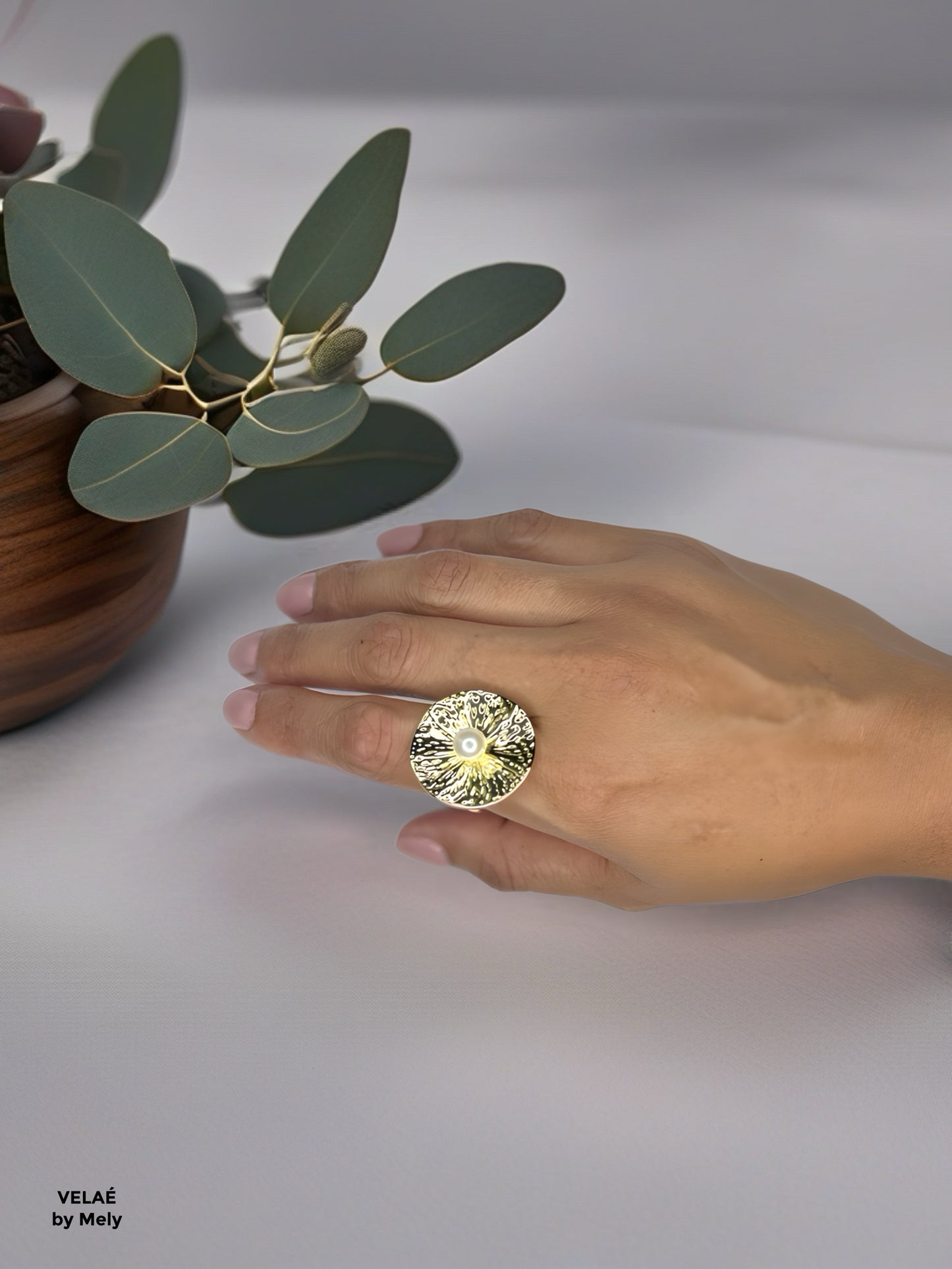 Anillo baño de rodio