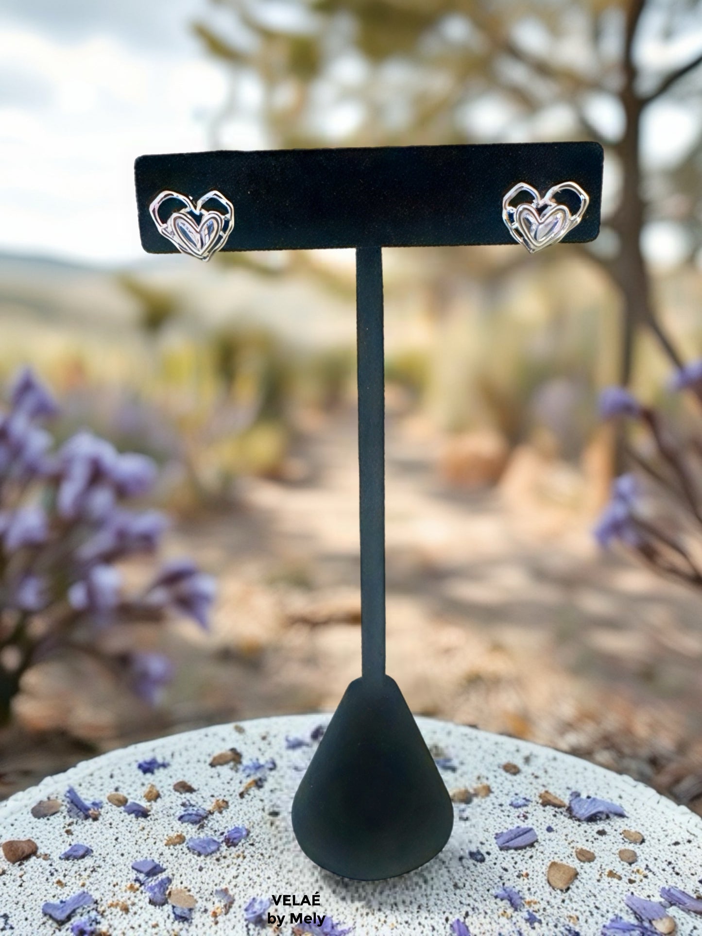 Aretes baño de rodio