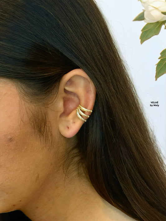 Ear cuff baño de rodio