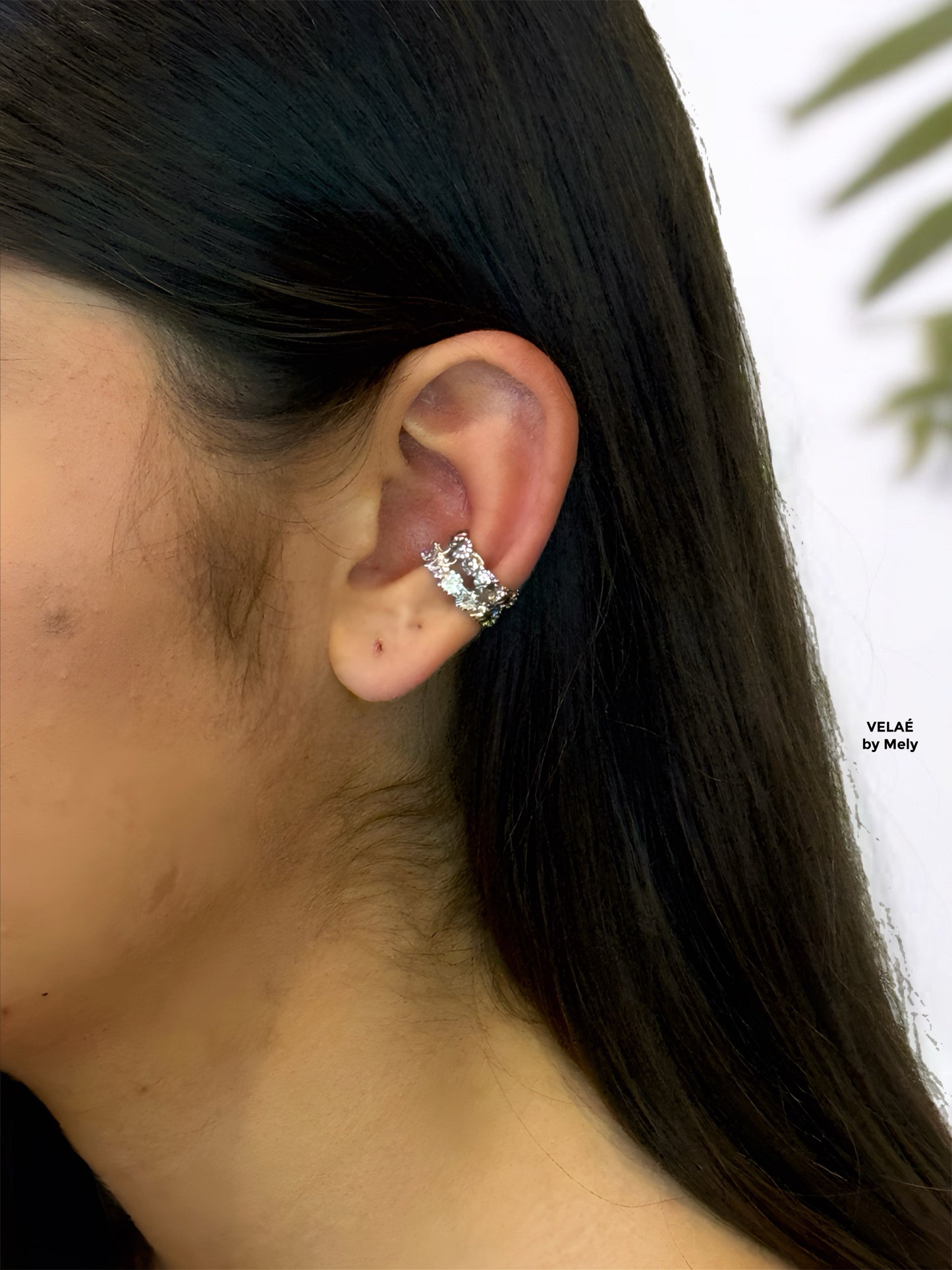 Ear cuff baño de rodio