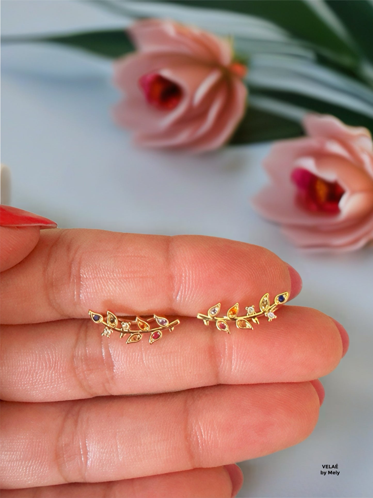 Aretes baño de rodio