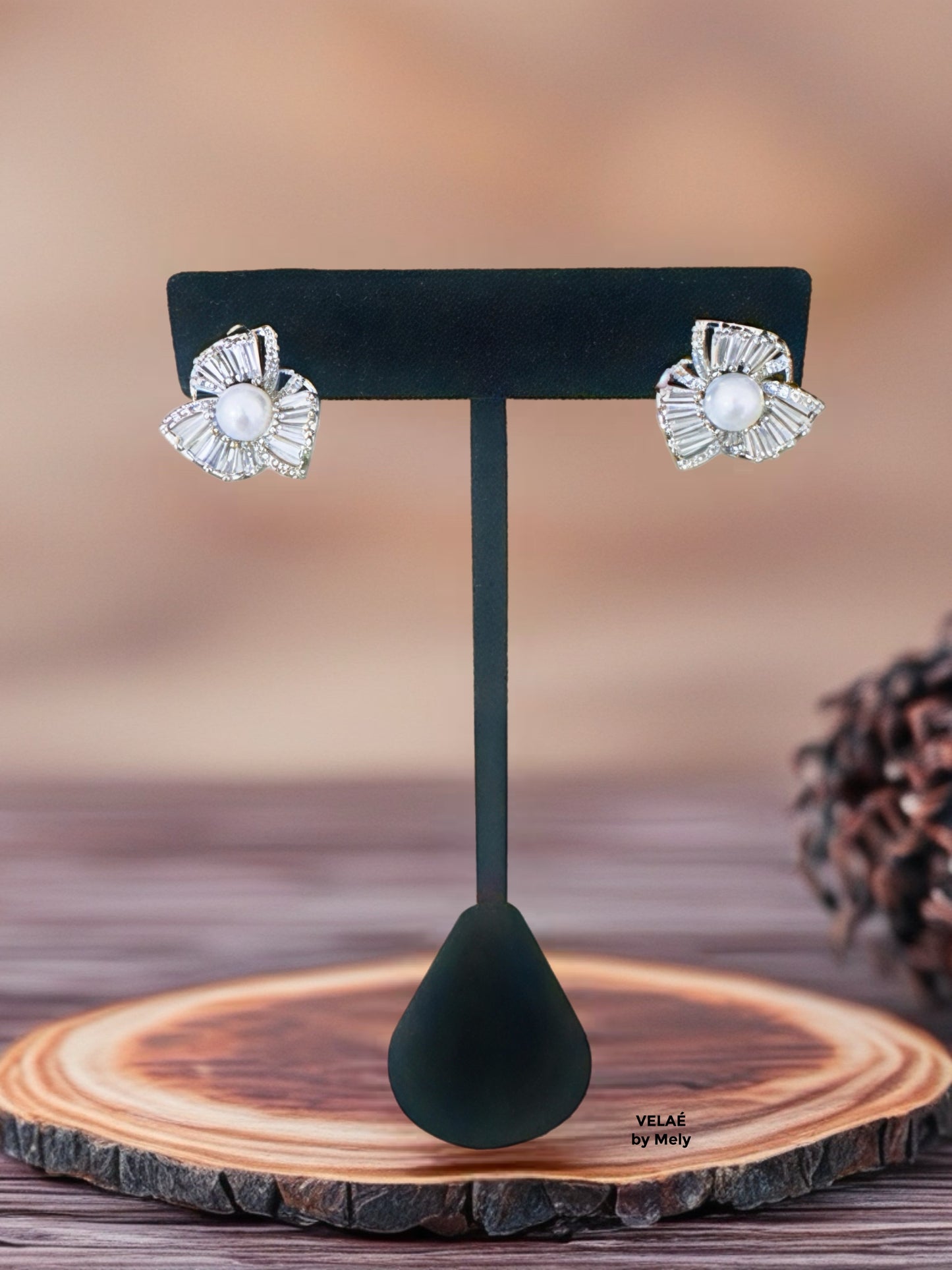 Aretes baño de rodio