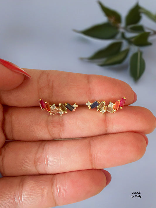 Aretes baño de rodio