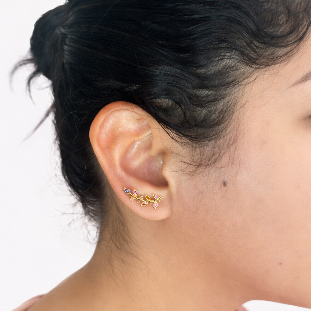 Aretes baño de rodio