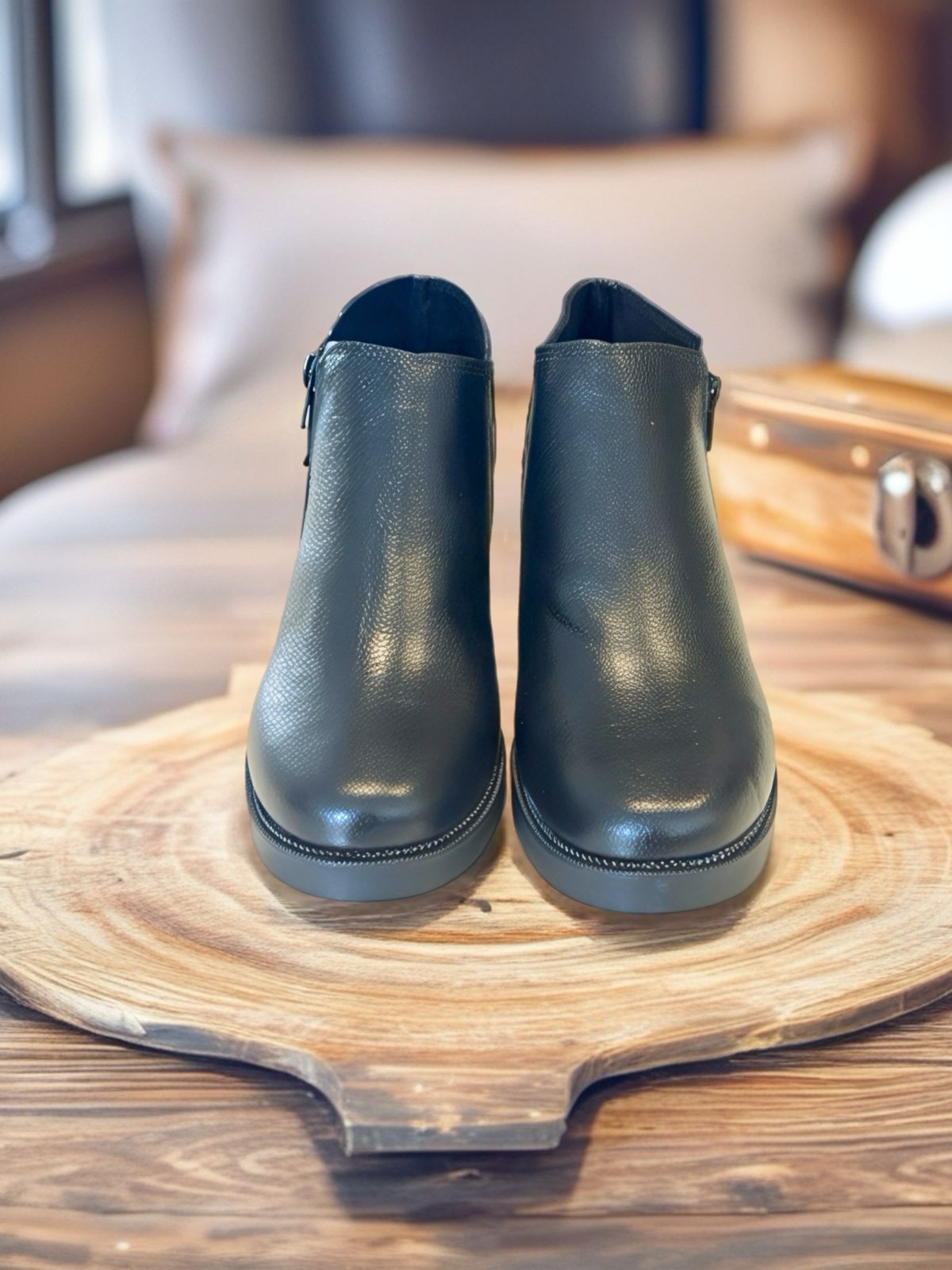 Botines en Cuero color negro