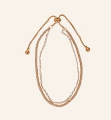 Pulsera baño de rodio doble