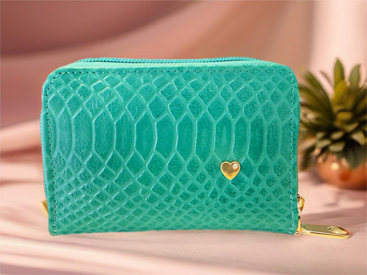 Billetera/monedero verde turqueza