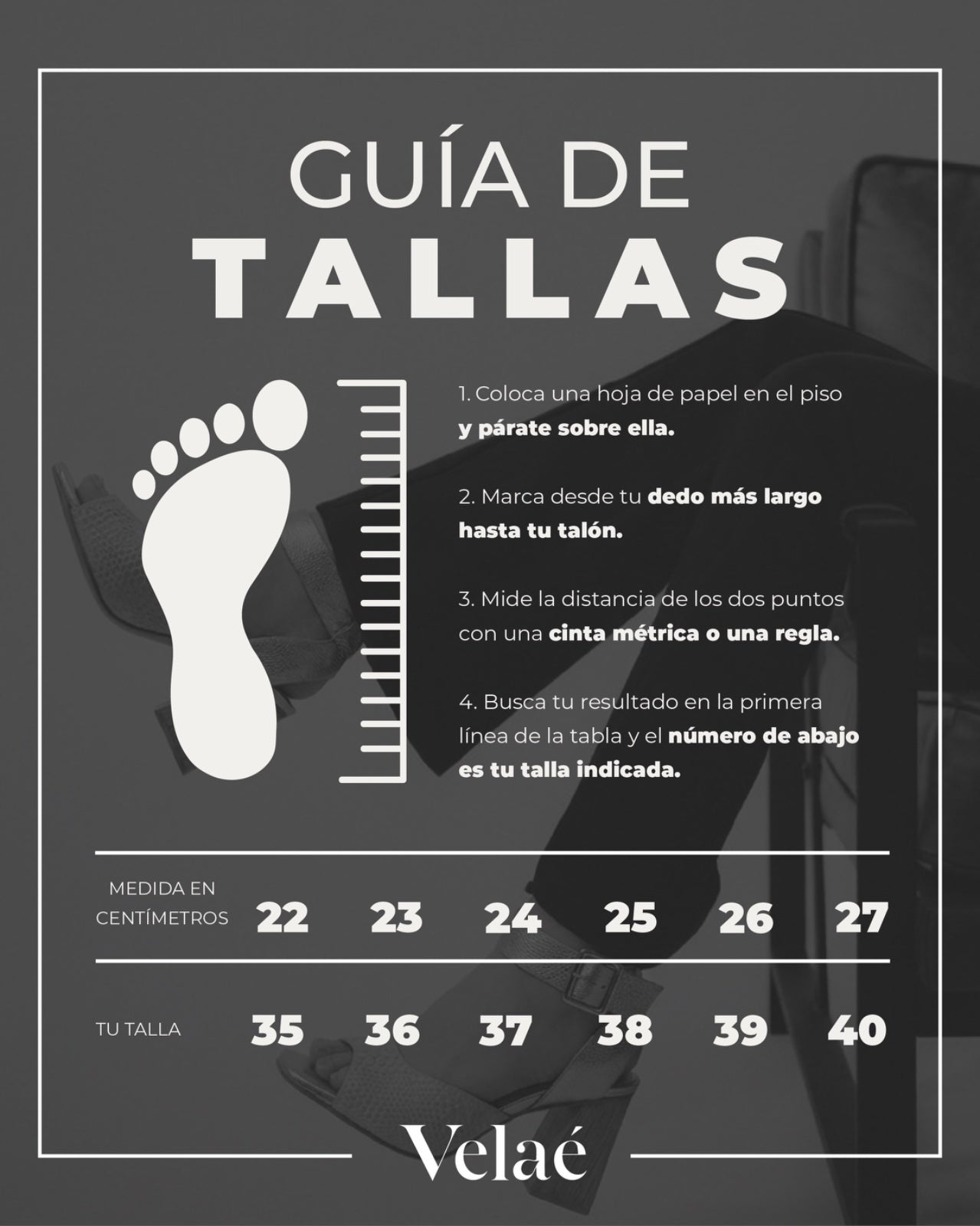 Guia de tallas VELAE